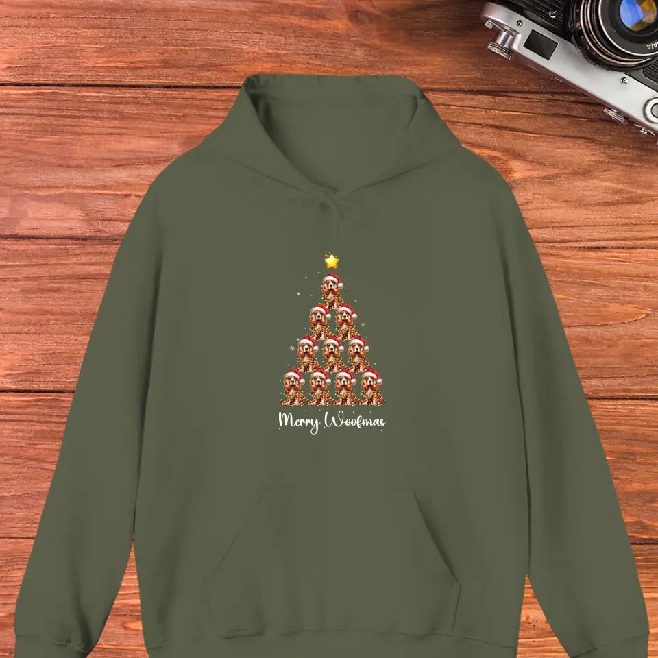 Dog Christmas Tree -  Custom Quote - Personalized Gift For Dog Lovers - Hoodie