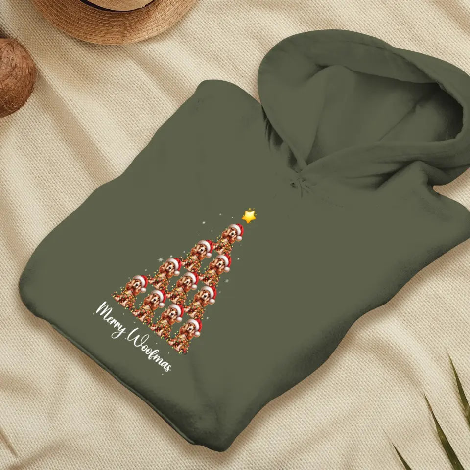 Dog Christmas Tree -  Custom Quote - Personalized Gift For Dog Lovers - Hoodie