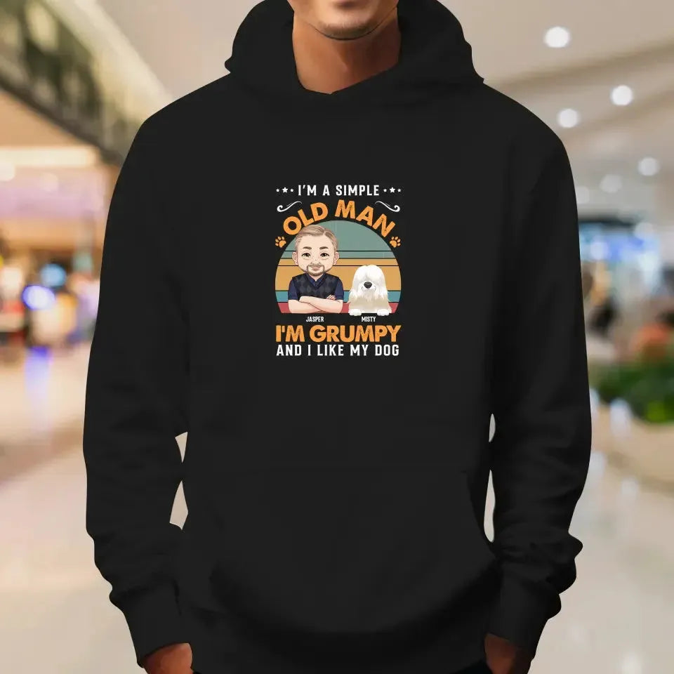 I'm A Simple Old Man - Custom Name - Personalized Gifts For Dog Lovers - Unisex Hoodie