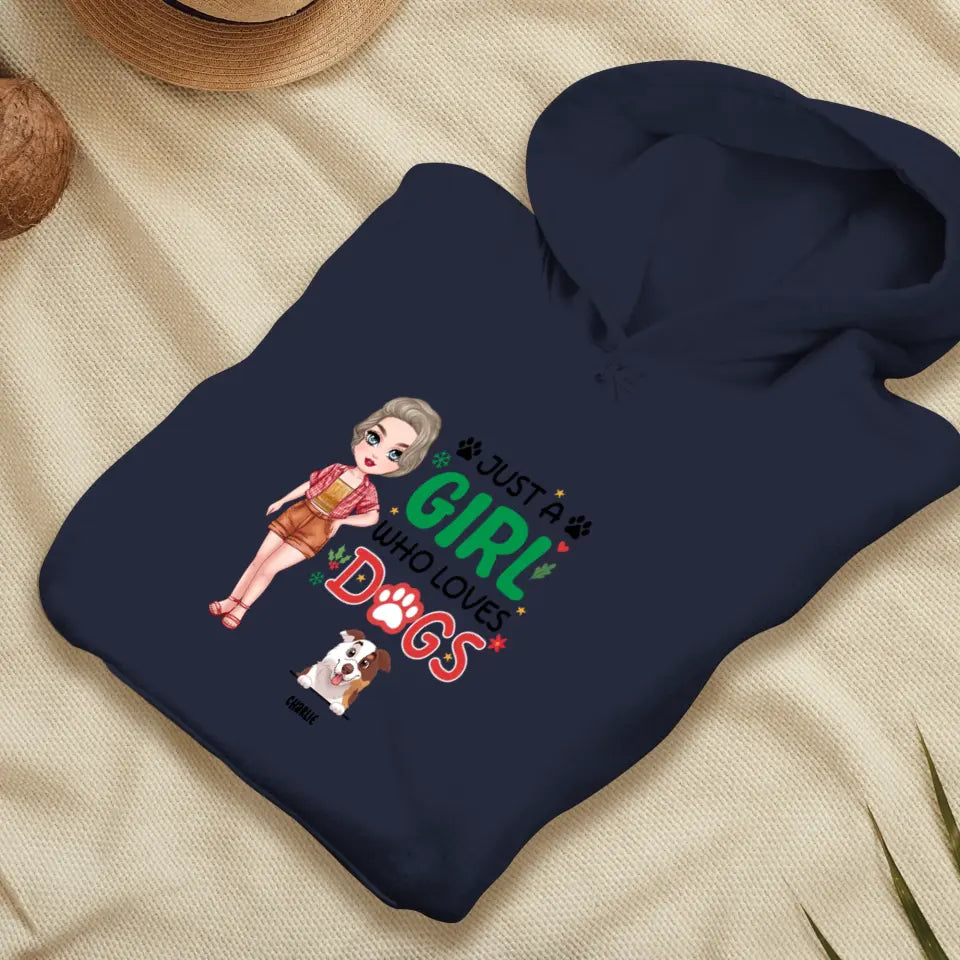 Just A Girl Who Loves Dogs - Custom Name - Personalized Gifts For Dog Lovers - Unisex Hoodie