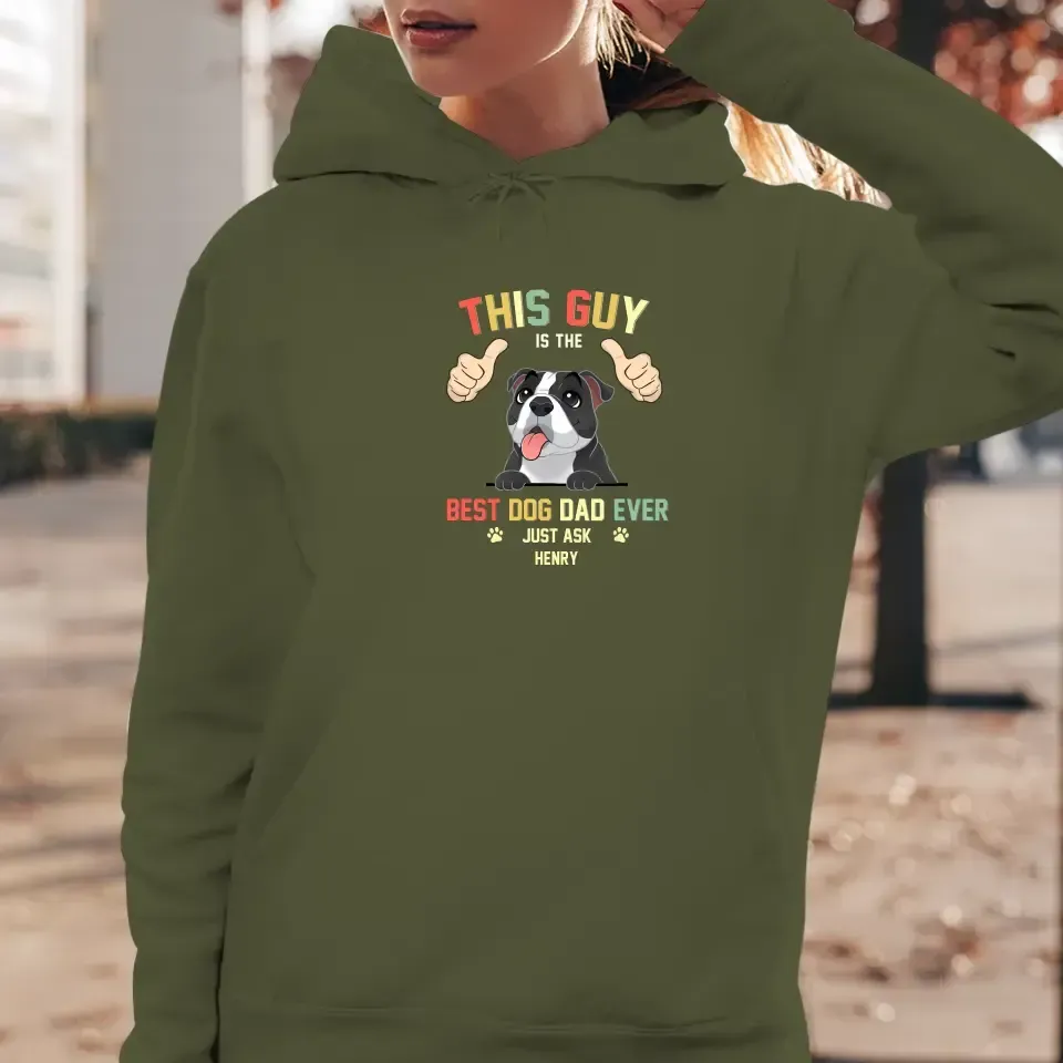 This Is The Best Dog Dad -  Custom Name - Personalized Gifts For Dog Lovers - Unisex Hoodie