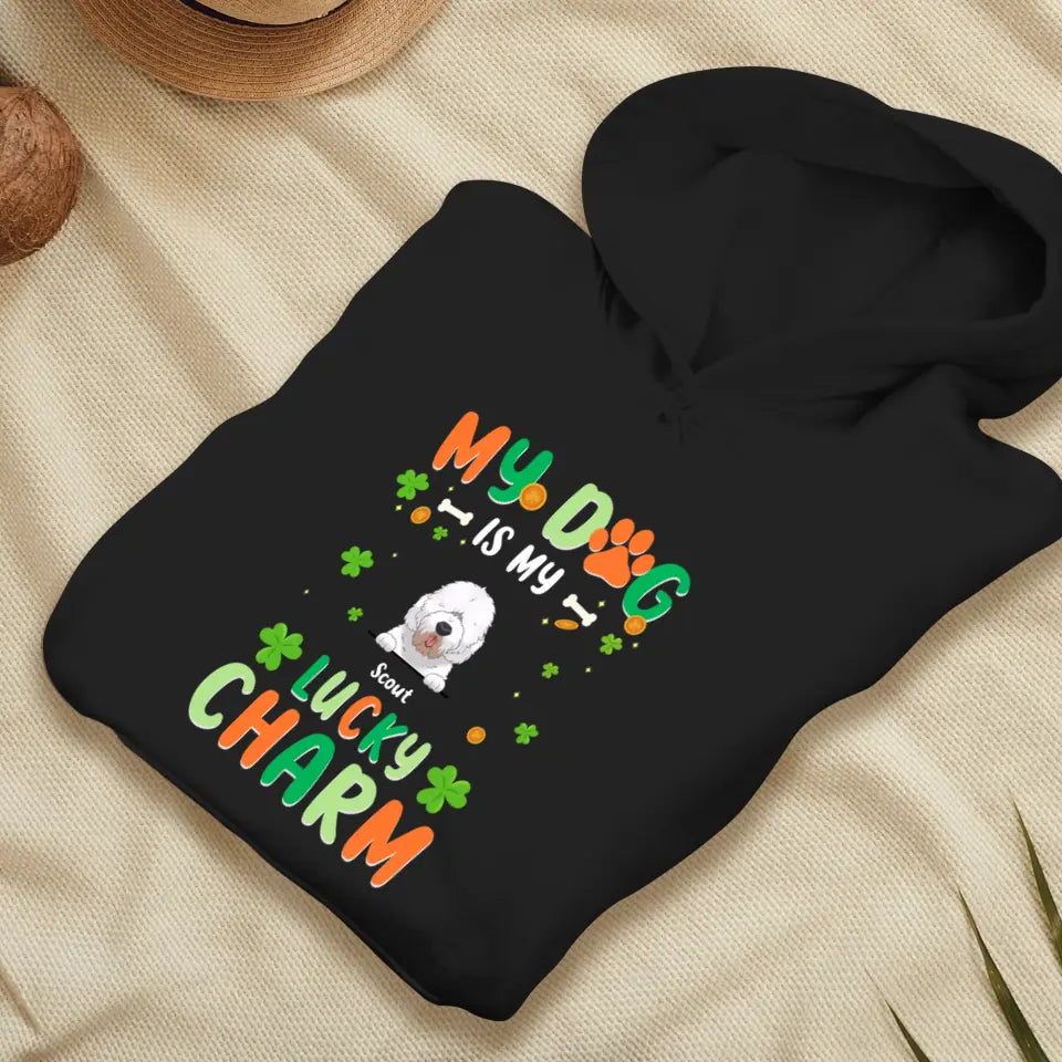 My Dog Is My Lucky Charm - Custom Name - Personalized Gifts For Dog Lovers - T-Shirt