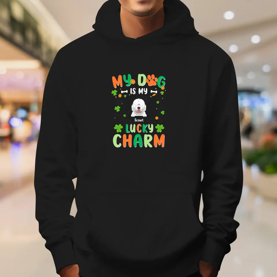 My Dog Is My Lucky Charm - Custom Name - Personalized Gifts For Dog Lovers - T-Shirt