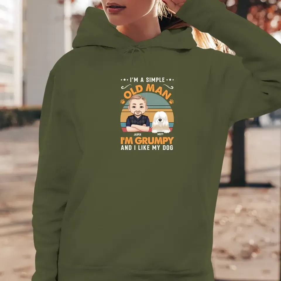 I'm A Simple Old Man - Custom Name - Personalized Gifts for Dog Lovers - Unisex Sweater