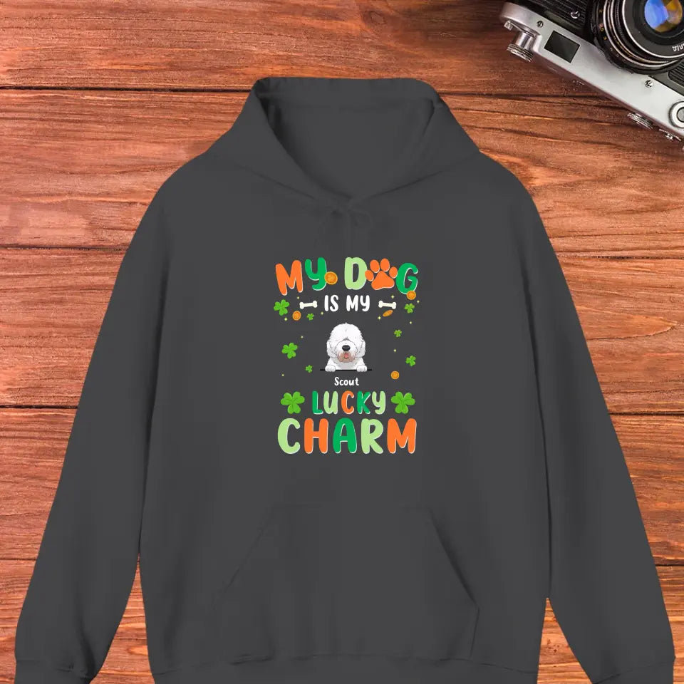 My Dog Is My Lucky Charm - Custom Name - Personalized Gifts For Dog Lovers - T-Shirt