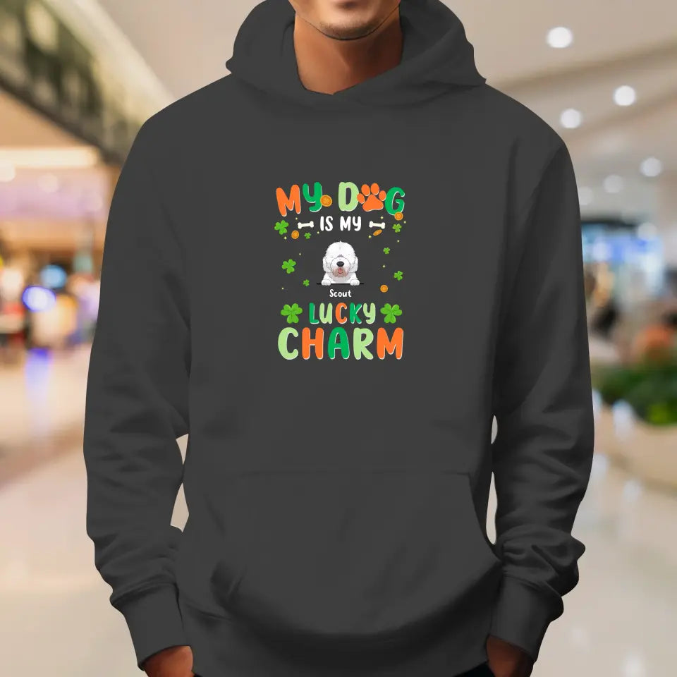 My Dog Is My Lucky Charm - Custom Name - Personalized Gifts For Dog Lovers - T-Shirt