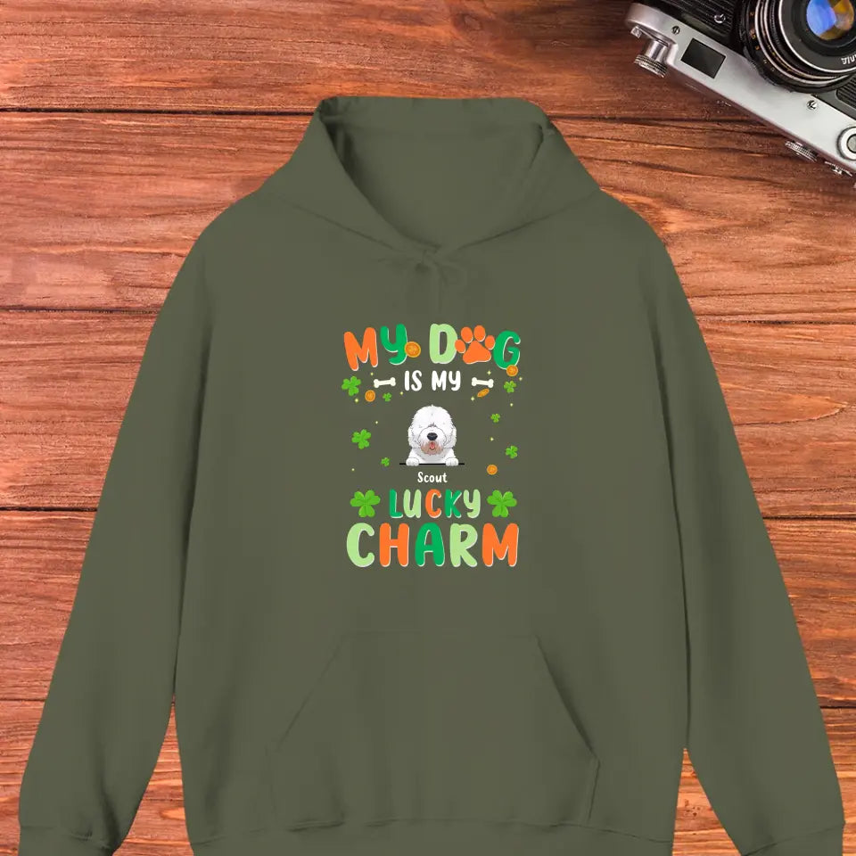 My Dog Is My Lucky Charm - Custom Name - Personalized Gifts For Dog Lovers - T-Shirt