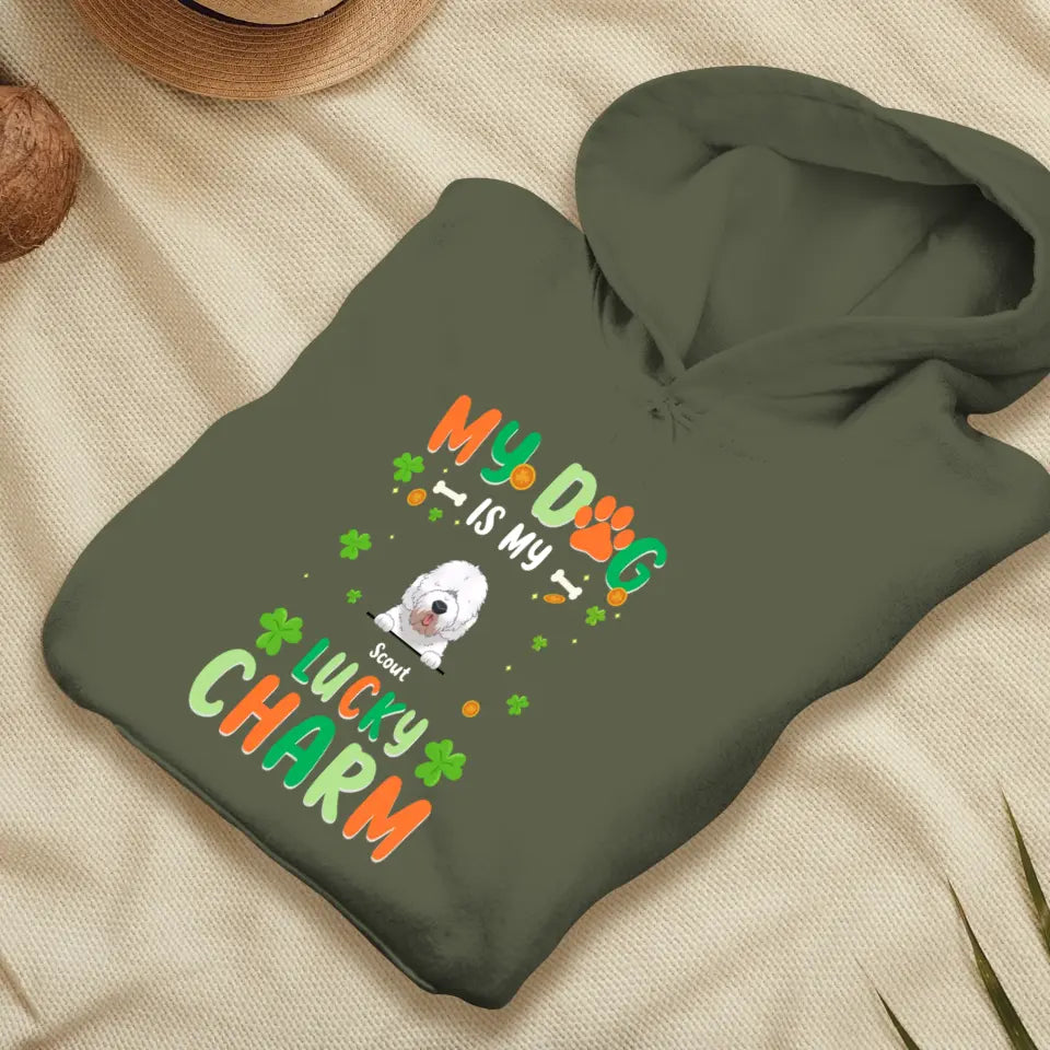 My Dog Is My Lucky Charm - Custom Name - Personalized Gifts For Dog Lovers - T-Shirt