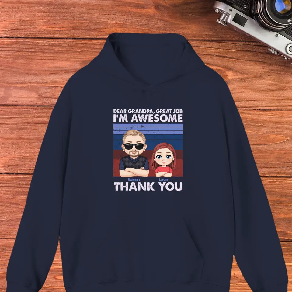 Dear Grandpa Great Job - Personalized Gifts For Grandpa - Unisex Sweater