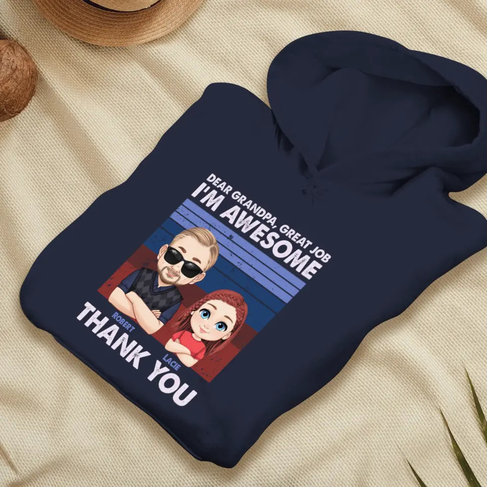 Dear Grandpa Great Job - Personalized Gifts For Grandpa - Unisex Sweater