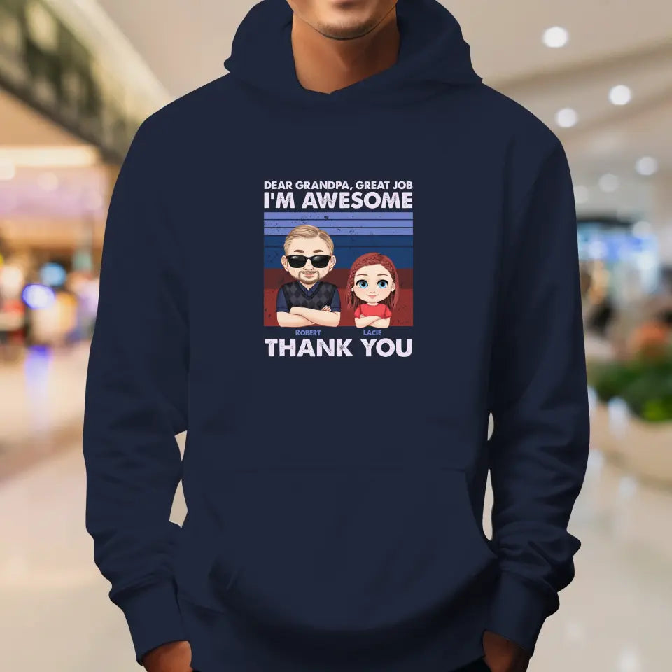 Dear Grandpa Great Job - Personalized Gifts For Grandpa - Unisex Sweater