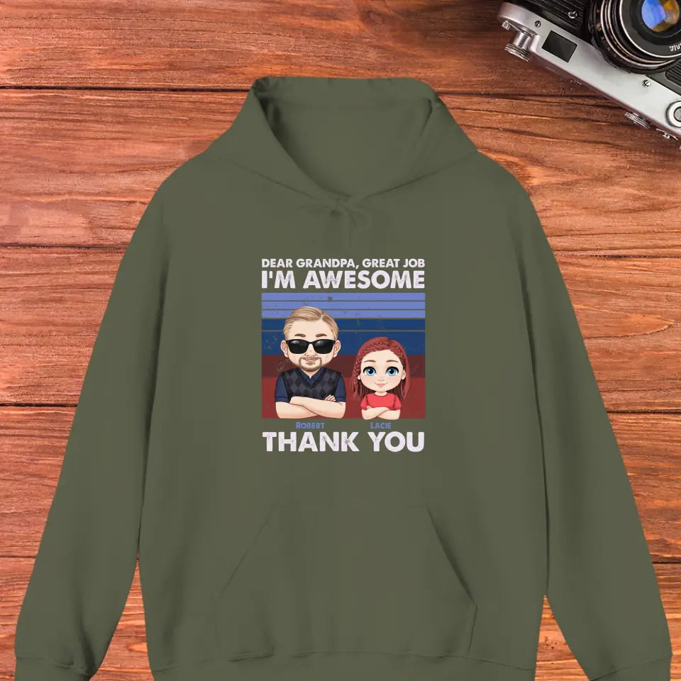 Dear Grandpa Great Job - Personalized Gifts For Grandpa - Unisex Sweater