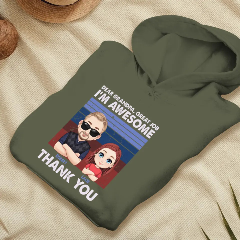 Dear Grandpa Great Job - Personalized Gifts For Grandpa - Unisex Sweater