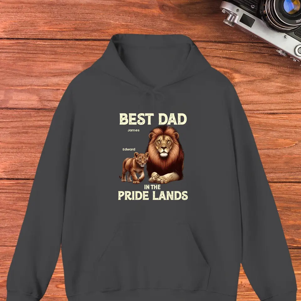 Best Dad In Pride Lands - Custom Name - Personalized Gifts For Dad - T-shirt