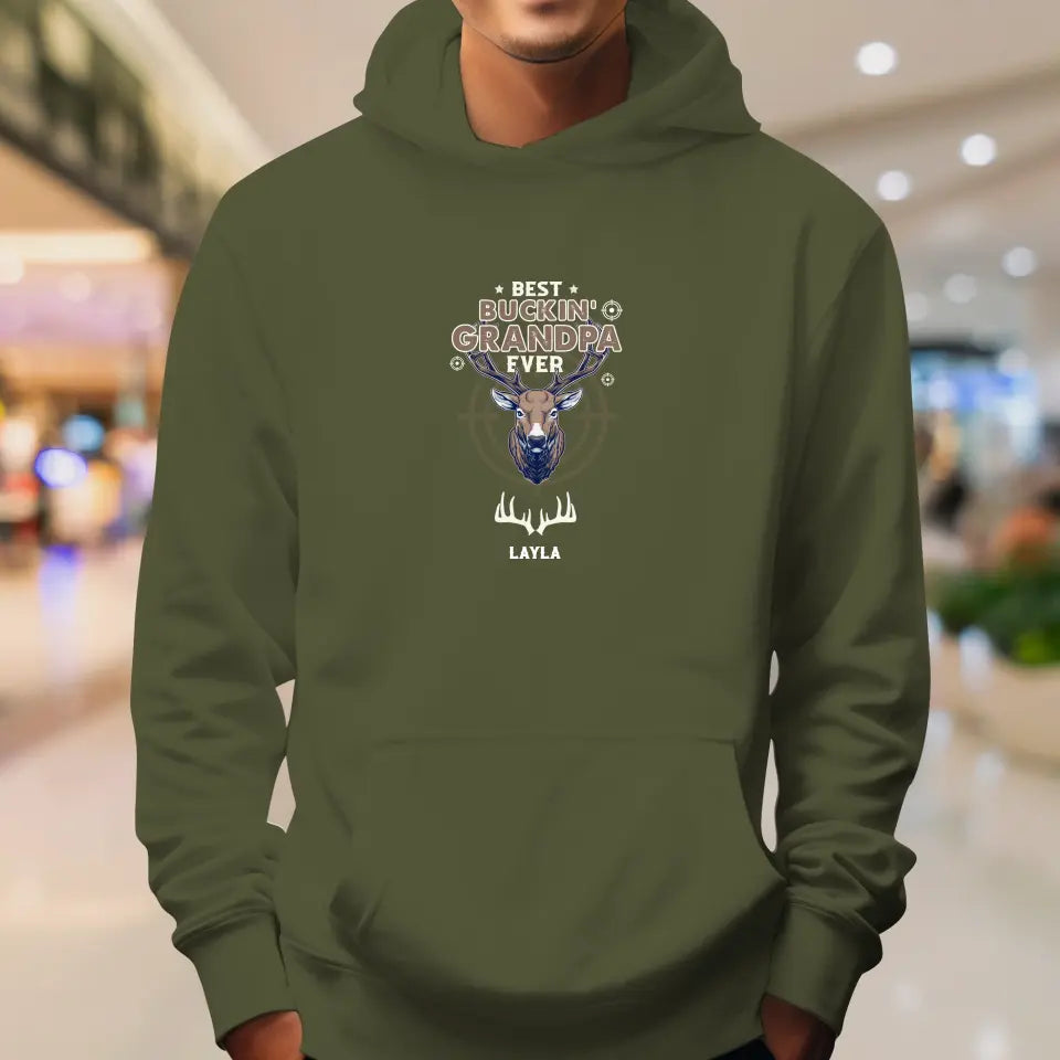 Best Bucking' Grandpa Ever - Personalized Gifts For Grandpa - Unisex Sweater