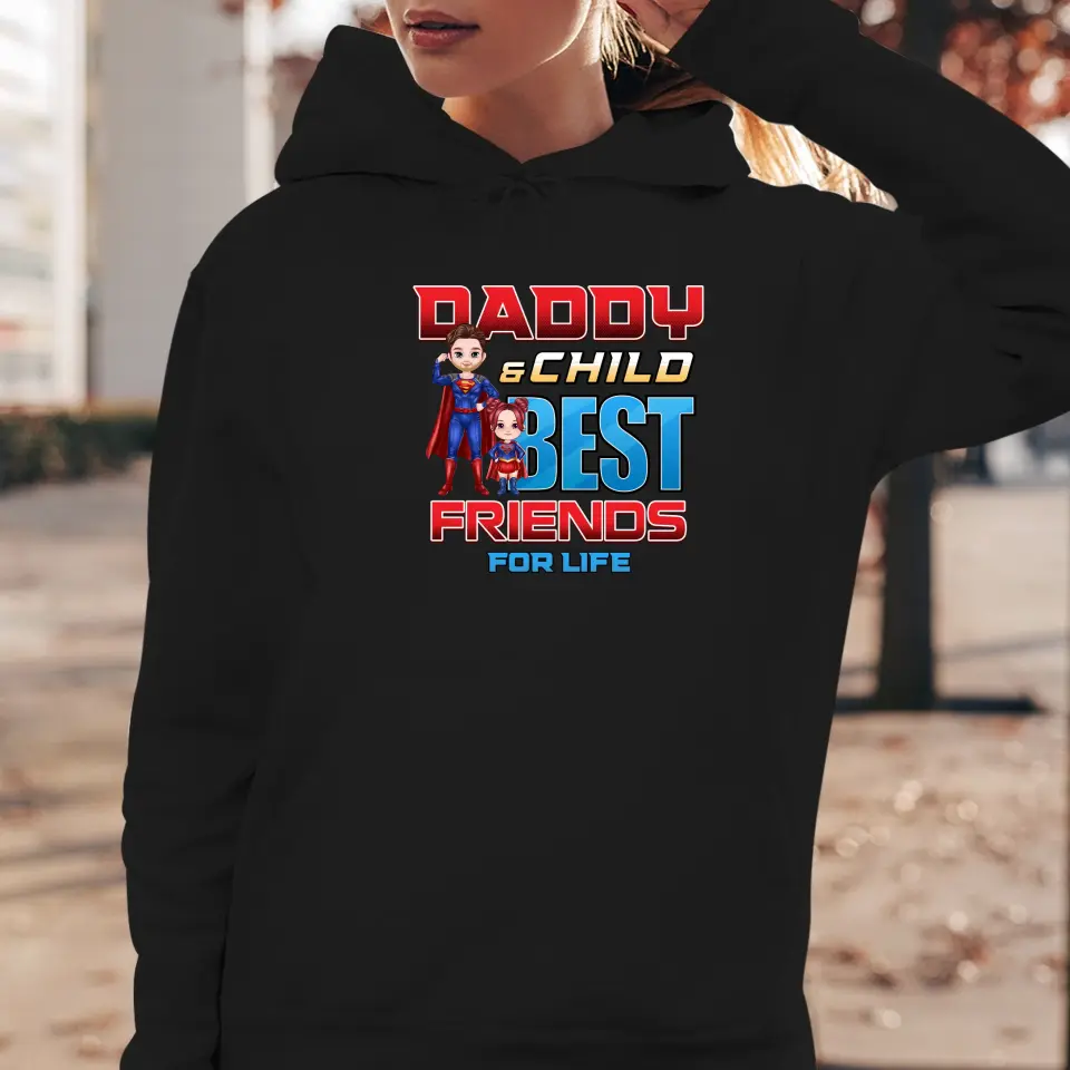 Daddy And Child - Custom Character - Personalized Gifts For Dad - T-Shirt