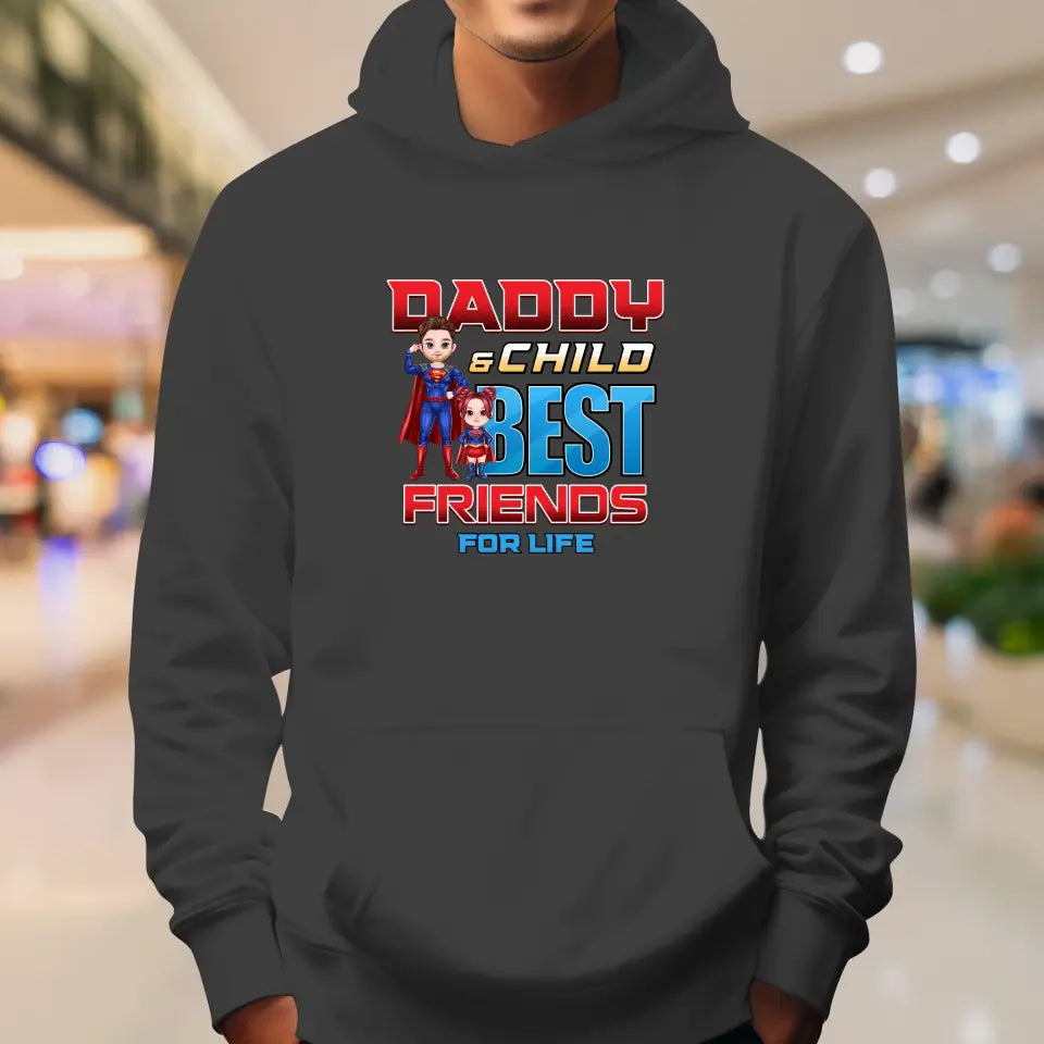 Daddy And Child - Custom Character - Personalized Gifts For Dad - T-Shirt