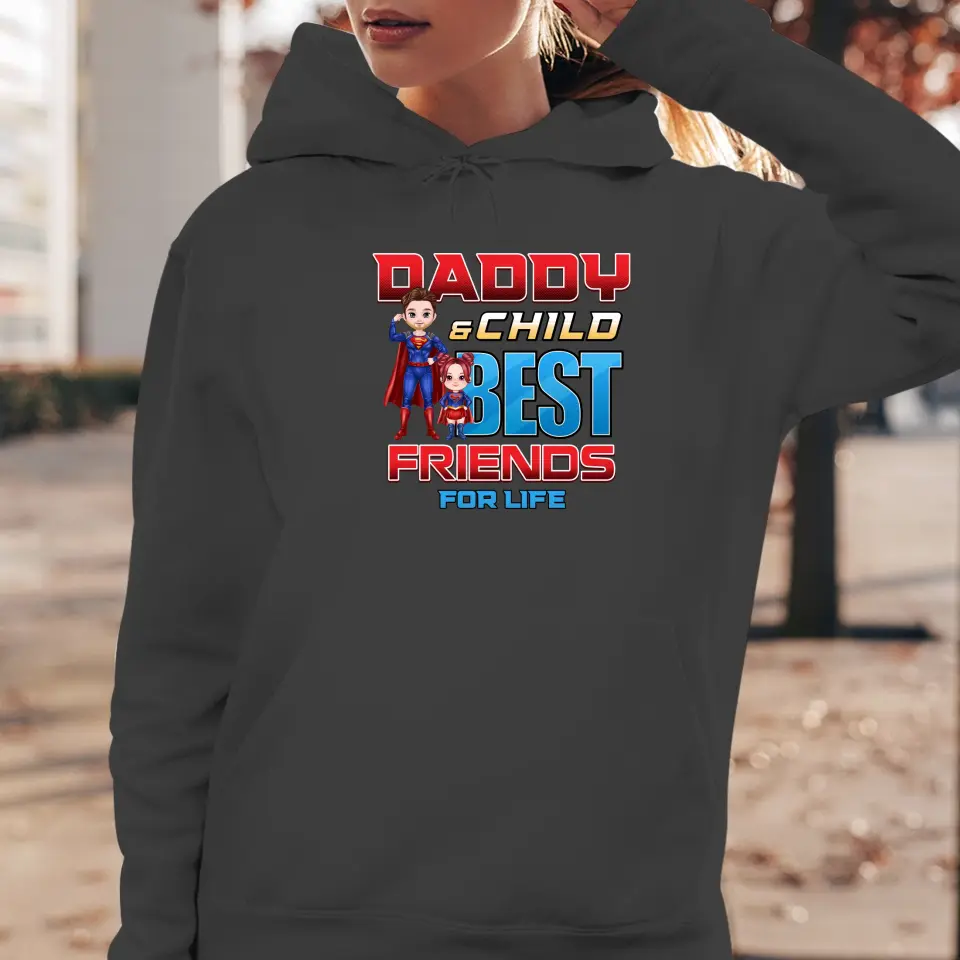 Daddy And Child - Custom Character - Personalized Gifts For Dad - T-Shirt