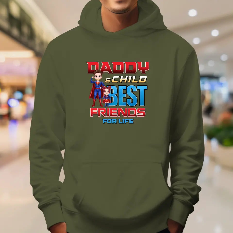 Daddy And Child - Custom Character - Personalized Gifts For Dad - T-Shirt