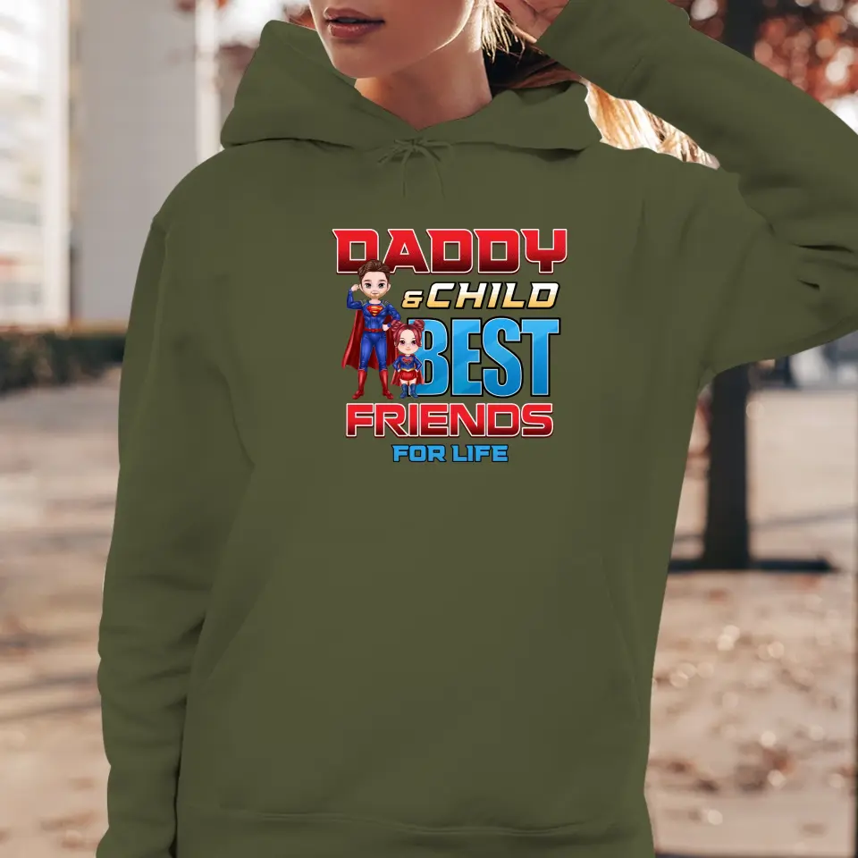 Daddy And Child - Custom Character - Personalized Gifts For Dad - Sweater