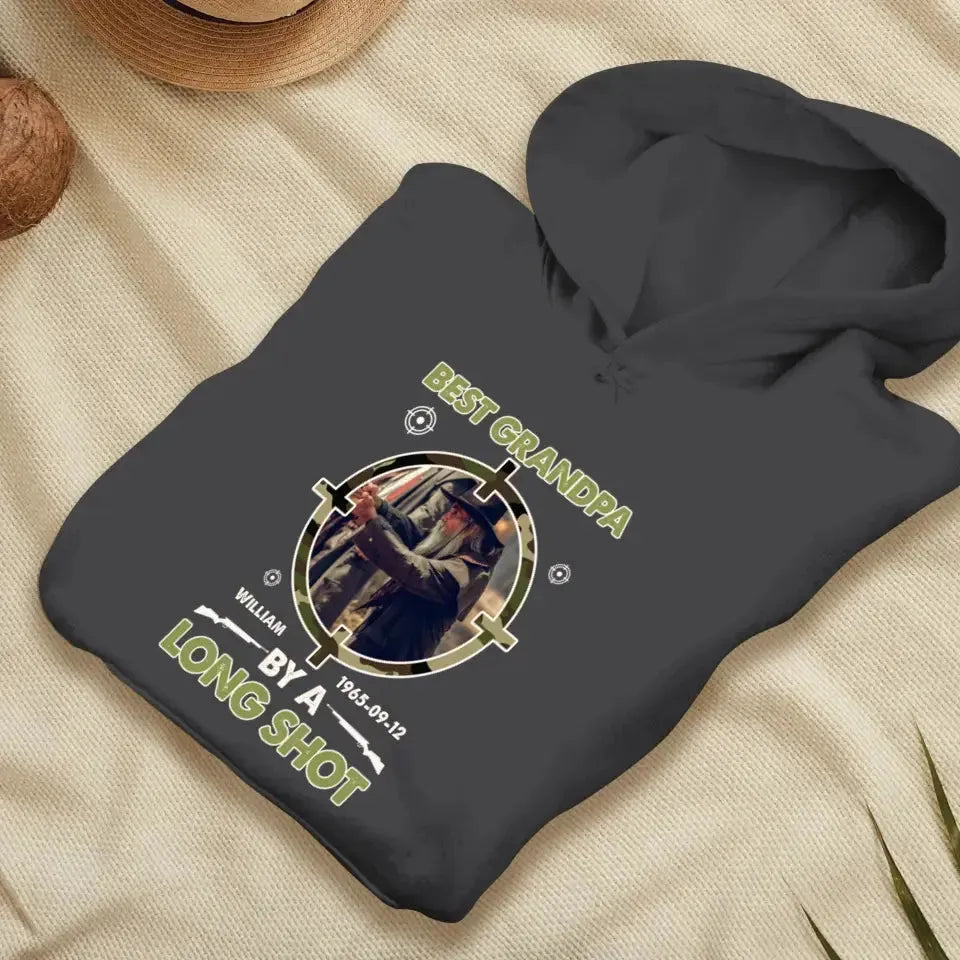 Best Grandpa By A Long Shot - Custom Photo - Personalized Gifts For Grandpa - T-Shirt