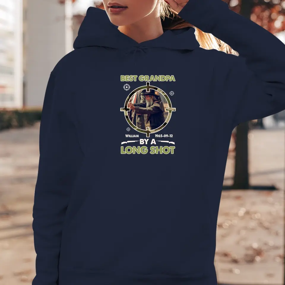 Best Grandpa By A Long Shot - Custom Photo - Personalized Gifts For Grandpa - Hoodie