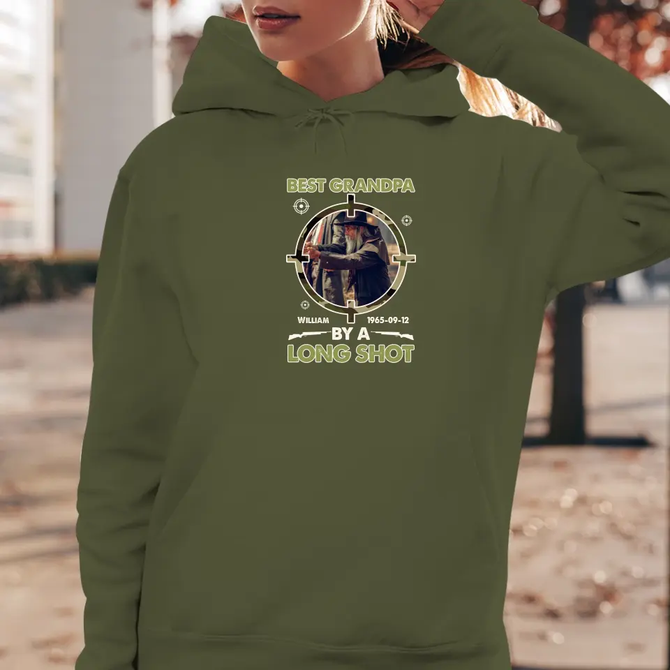 Best Grandpa By A Long Shot - Custom Photo - Personalized Gifts For Grandpa - Hoodie