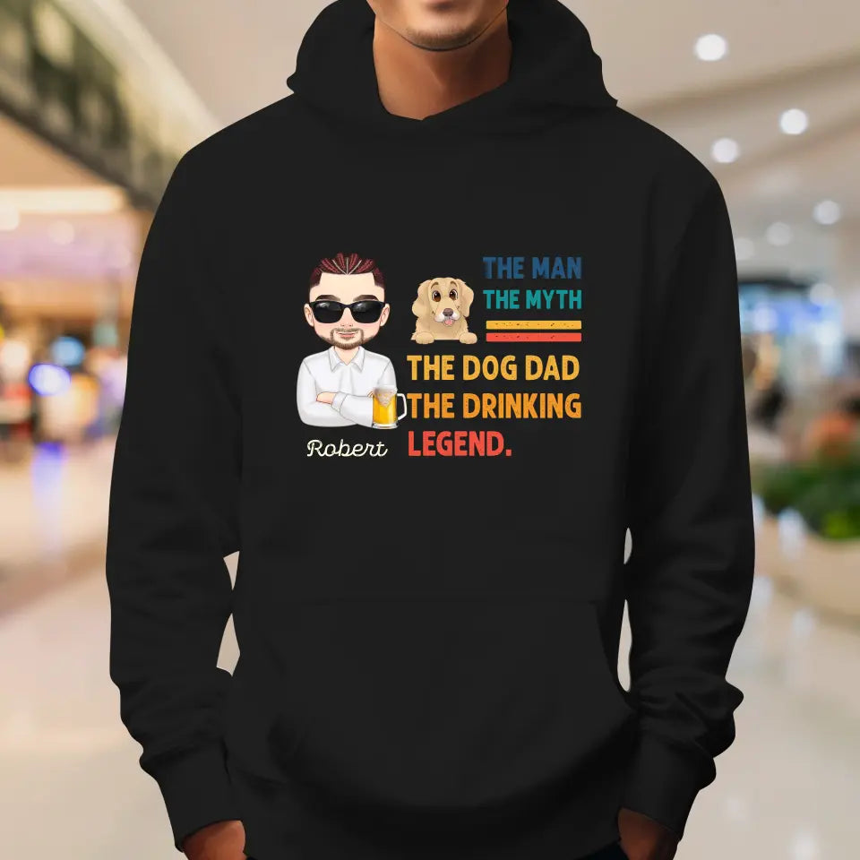 The Man, The Myth, The Dog Dad - Custom Name - Personalized Gifts For Dad - T-Shirt