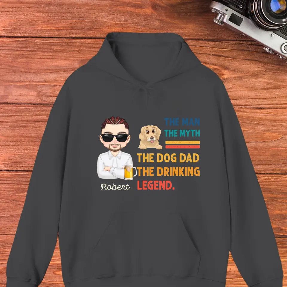 The Man, The Myth, The Dog Dad - Custom Name - Personalized Gifts For Dad - T-Shirt