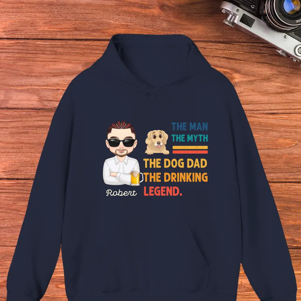 The Man, The Myth, The Dog Dad - Custom Name - Personalized Gifts For Dad - T-Shirt