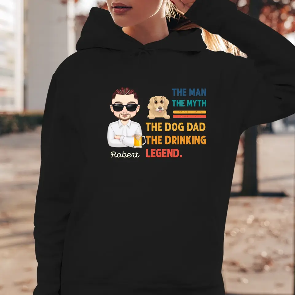 The Man, The Myth, The Dog Dad - Custom Name - Personalized Gifts For Dad - Sweater