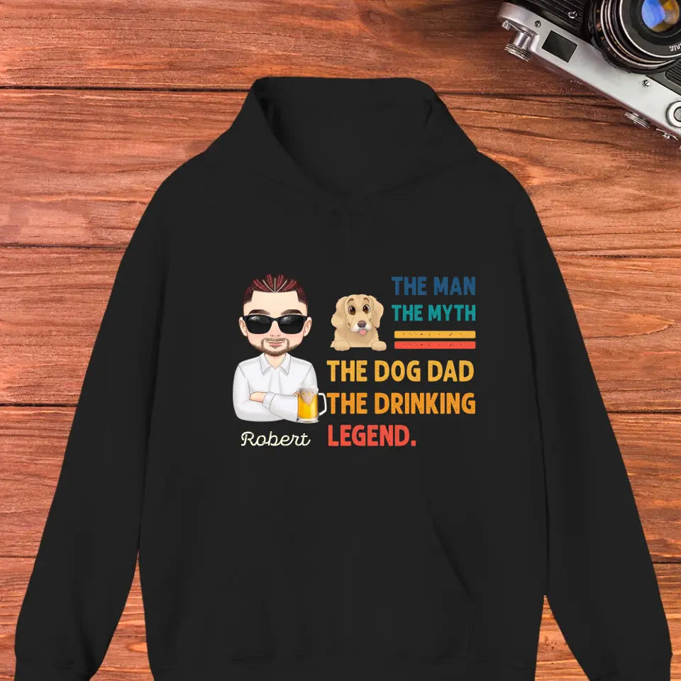 The Man, The Myth, The Dog Dad - Custom Name - Personalized Gifts For Dad - Hoodie