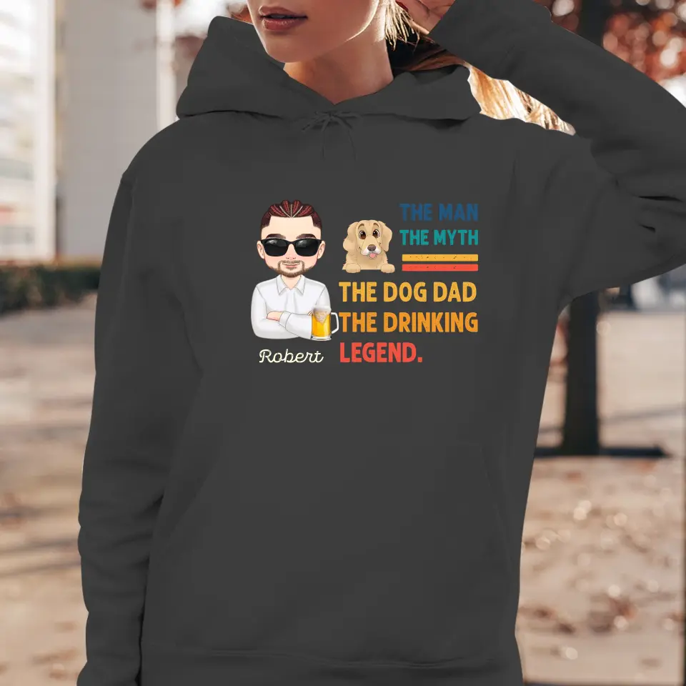 The Man, The Myth, The Dog Dad - Custom Name - Personalized Gifts For Dad - Sweater