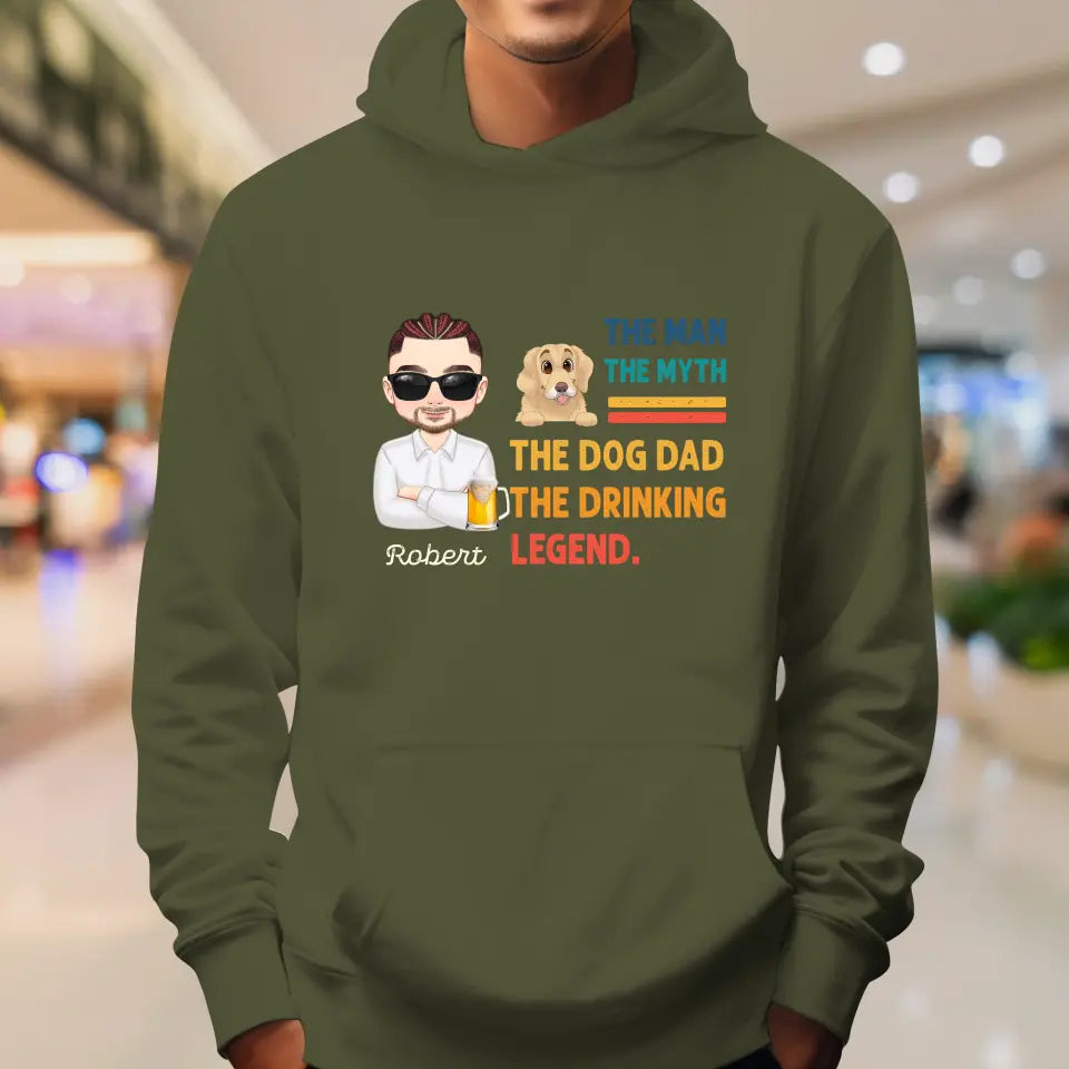 The Man, The Myth, The Dog Dad - Custom Name - Personalized Gifts For Dad - T-Shirt