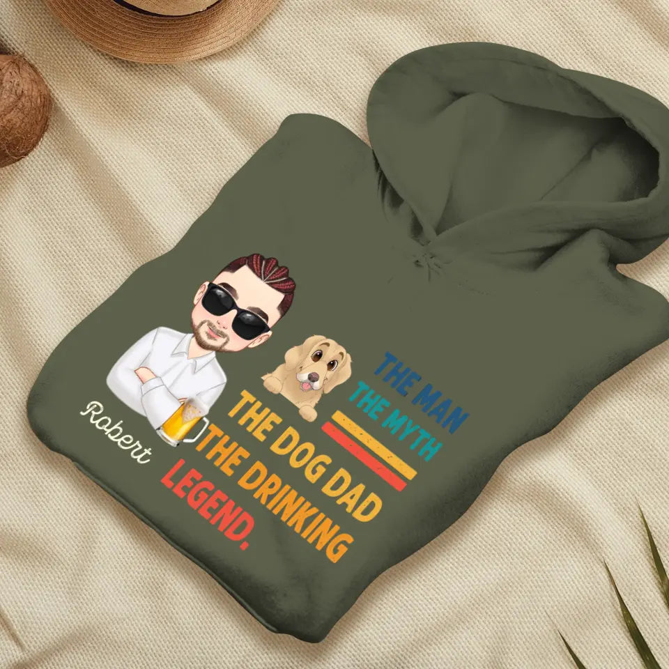 The Man, The Myth, The Dog Dad - Custom Name - Personalized Gifts For Dad - Sweater