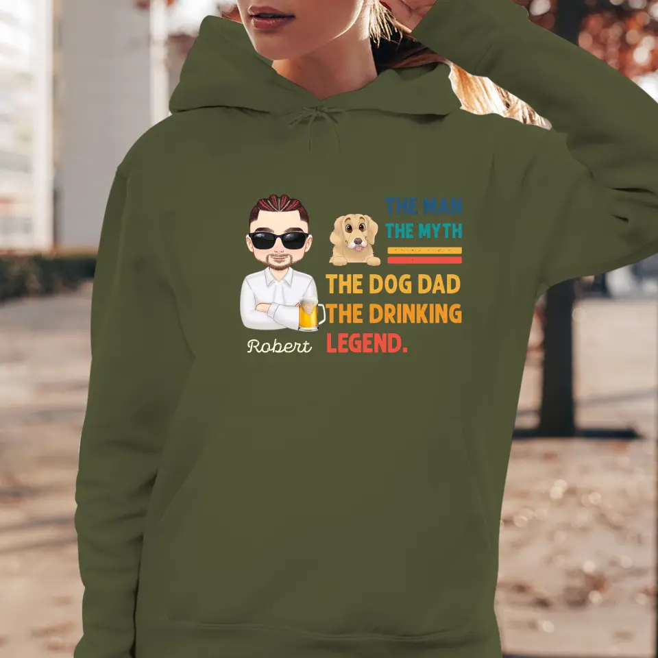 The Man, The Myth, The Dog Dad - Custom Name - Personalized Gifts For Dad - Sweater