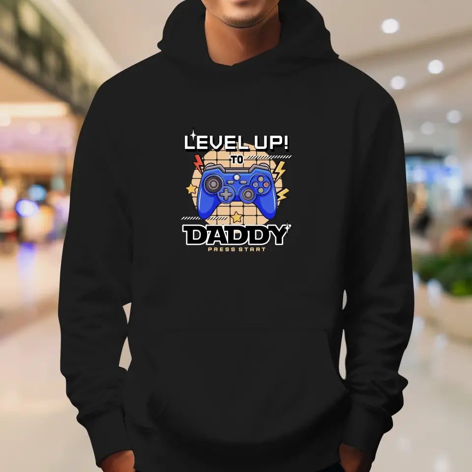 Level Up To Daddy - Custom Character - Personalized Gifts For Dad - T-Shirt