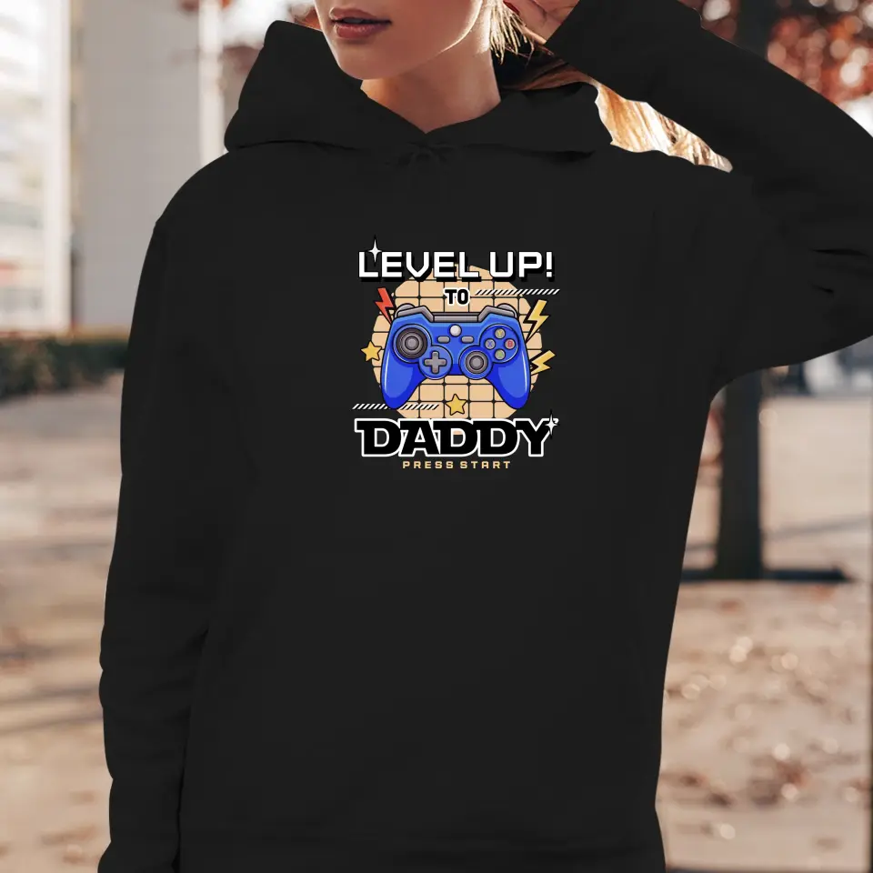 Level Up To Daddy - Custom Character - Personalized Gifts For Dad - T-Shirt