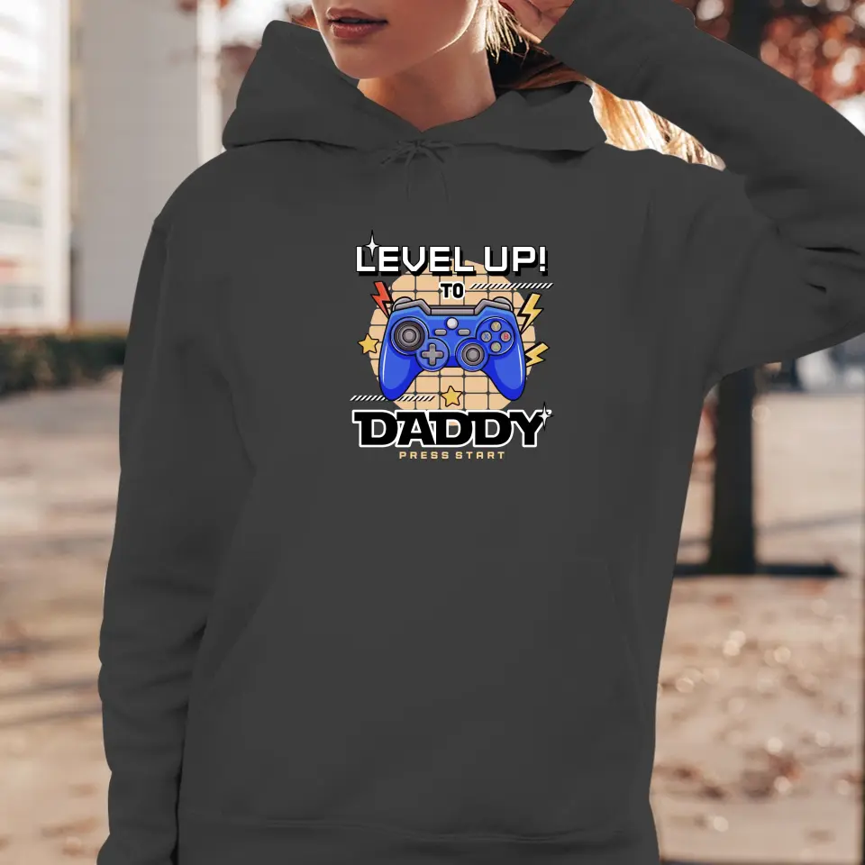 Level Up To Daddy - Custom Character - Personalized Gifts For Dad - T-Shirt