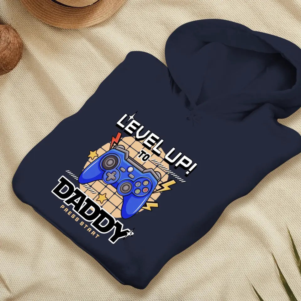 Level Up To Daddy - Custom Character - Personalized Gifts For Dad - T-Shirt