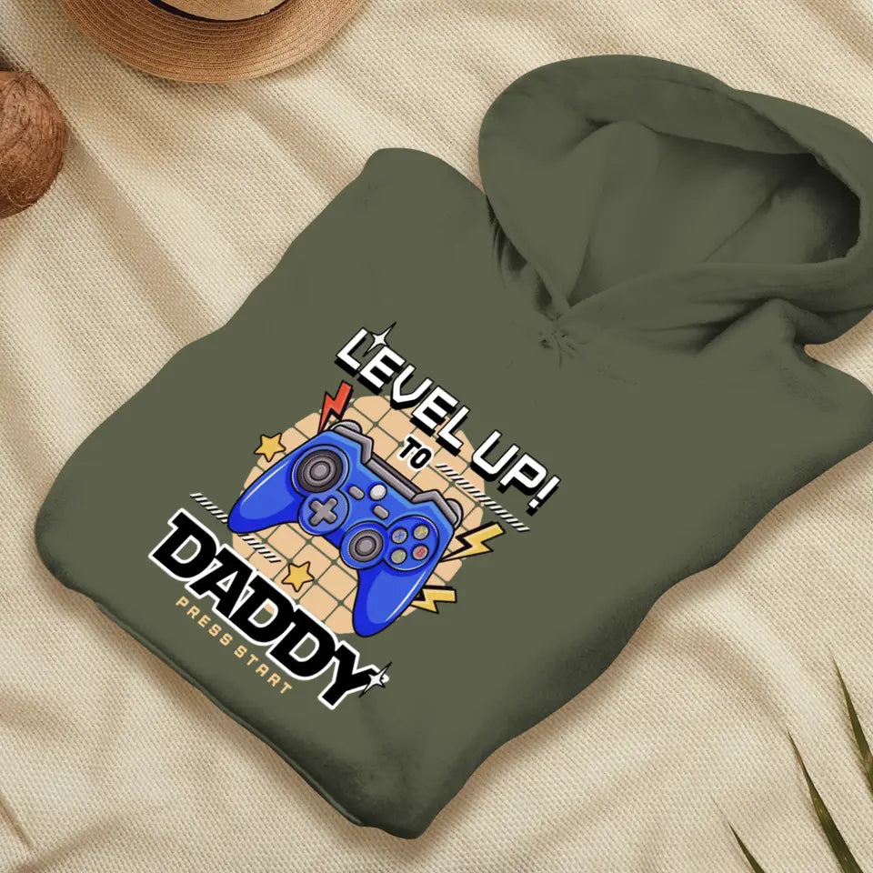 Level Up To Daddy - Custom Character - Personalized Gifts For Dad - T-Shirt