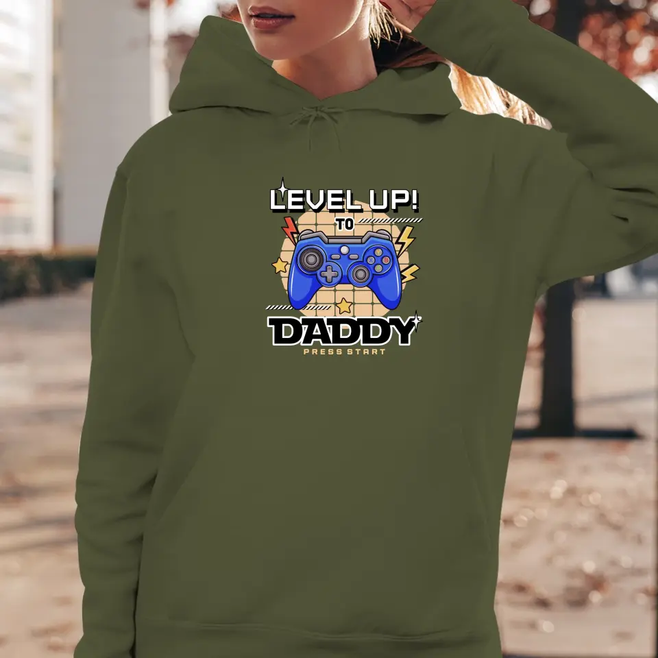 Level Up To Daddy - Custom Character - Personalized Gifts For Dad - T-Shirt