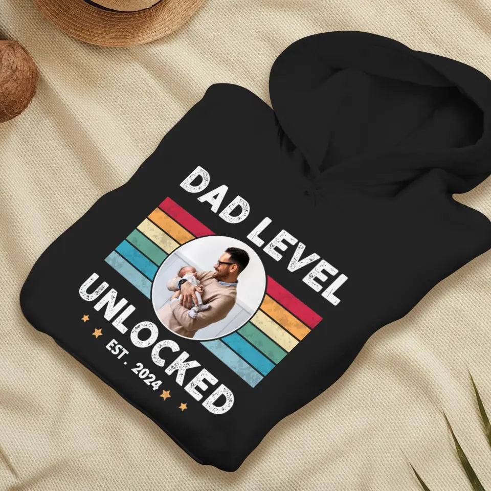 Dad Level Unlocked - Custom Year - Personalized Gifts For Dad - T-Shirt