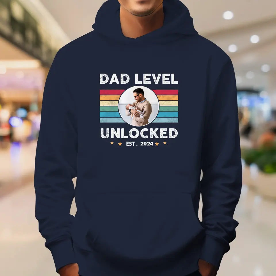 Dad Level Unlocked - Custom Year - Personalized Gifts For Dad - T-Shirt