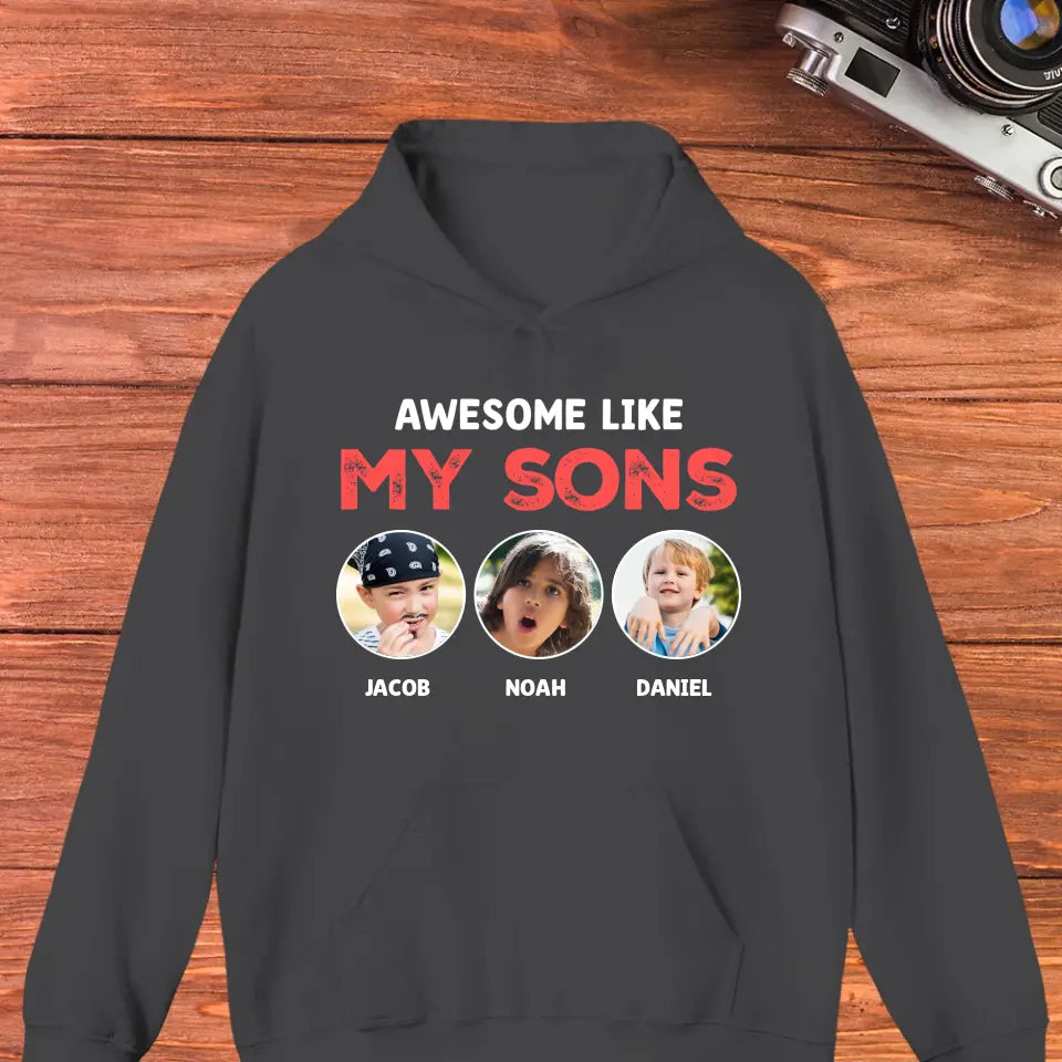 Awesome Kid - Custom Photo - Personalized Gifts For Dad - T-Shirt