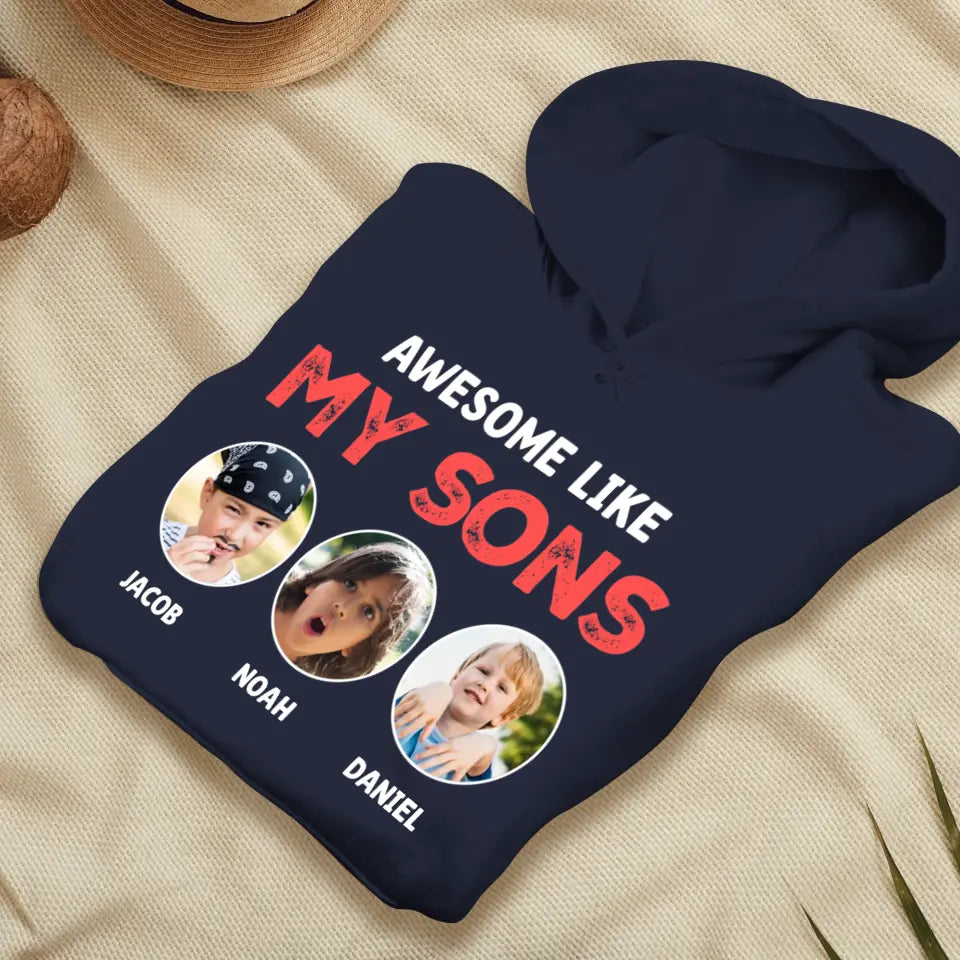 Awesome Kid - Custom Photo - Personalized Gifts For Dad - T-Shirt