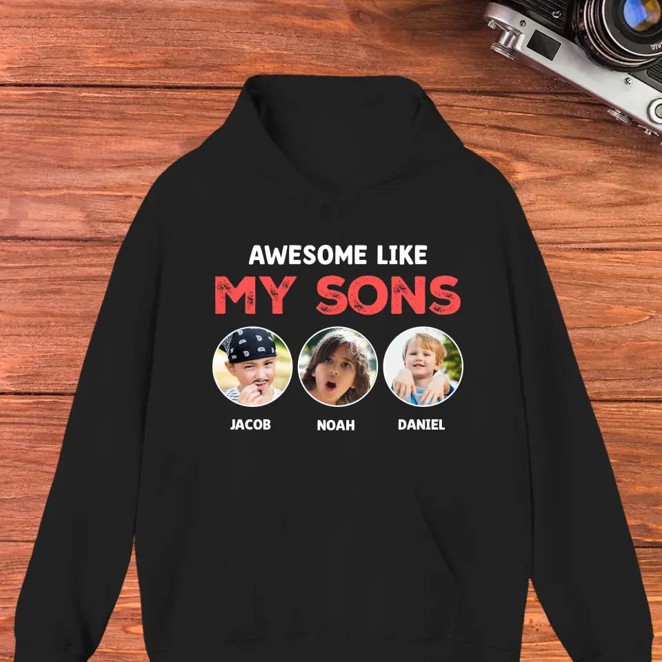 Awesome Kid - Custom Photo - Personalized Gifts For Dad - Hoodie