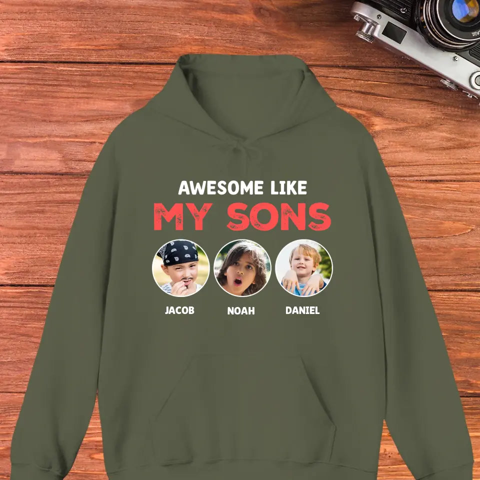 Awesome Kid - Custom Photo - Personalized Gifts For Dad - T-Shirt