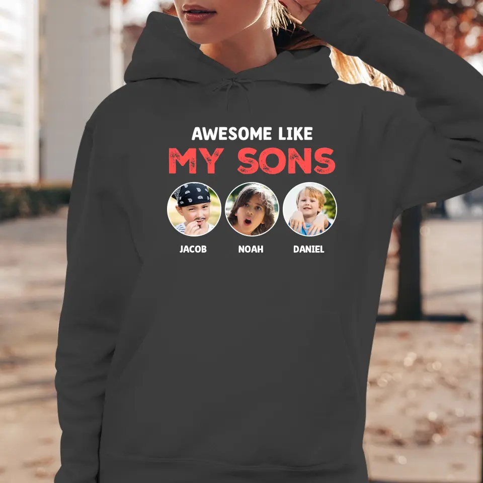 Awesome Kid - Custom Photo - Personalized Gifts For Dad - Hoodie