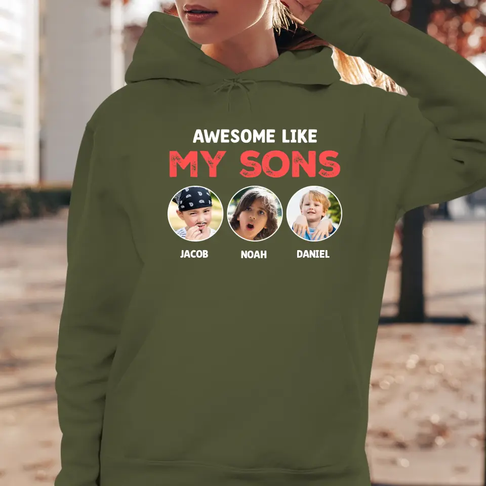 Awesome Kid - Custom Photo - Personalized Gifts For Dad - Hoodie